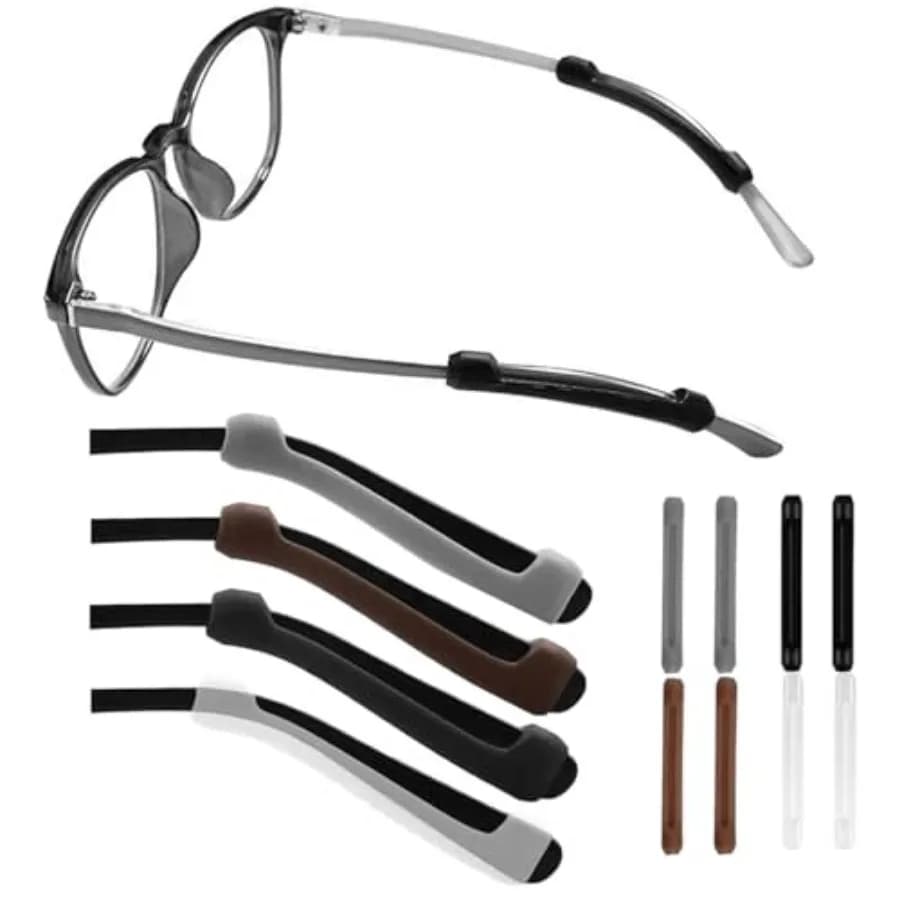 Eyeglasses Temple Tips Eye Glasses Sleeve Retainer Silicone Sunglasses Grips Anti Slip Elastic Ear Cushion Holder Eyewear End S