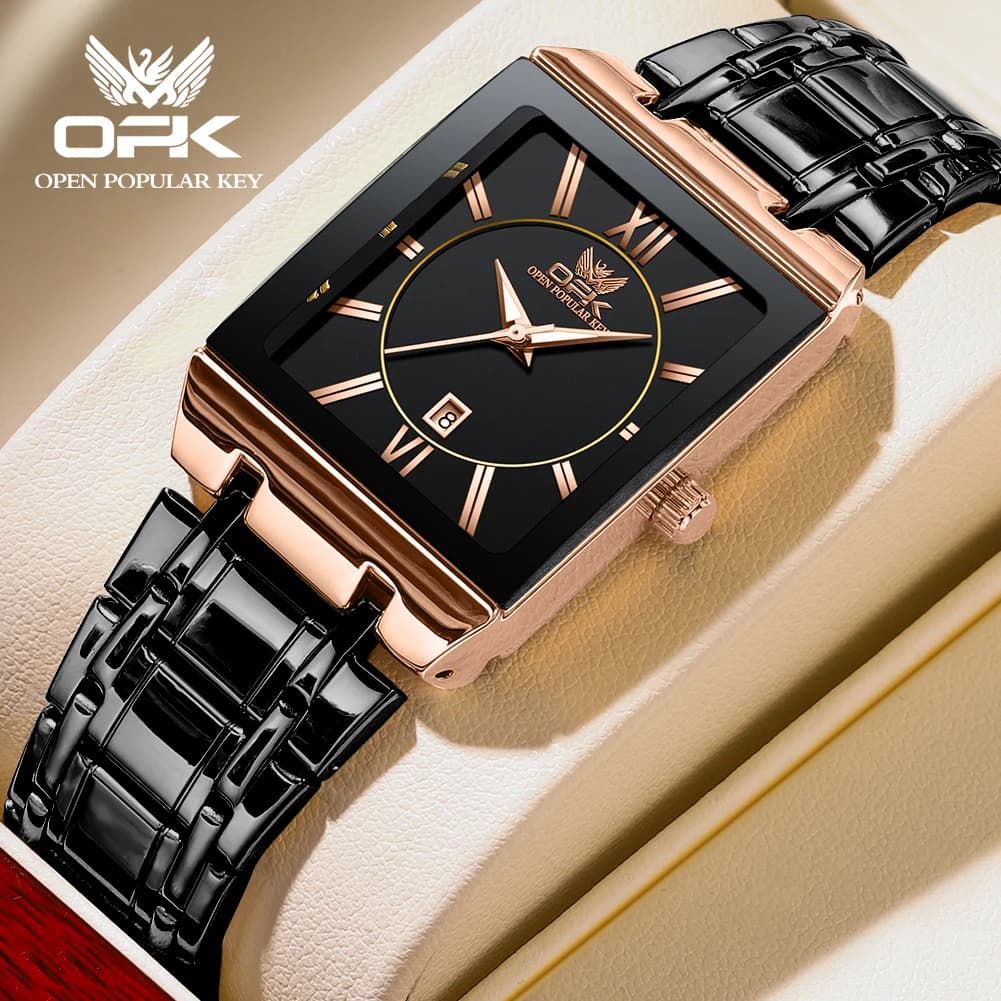 OPK 8156 brand square waterproof quartz watch