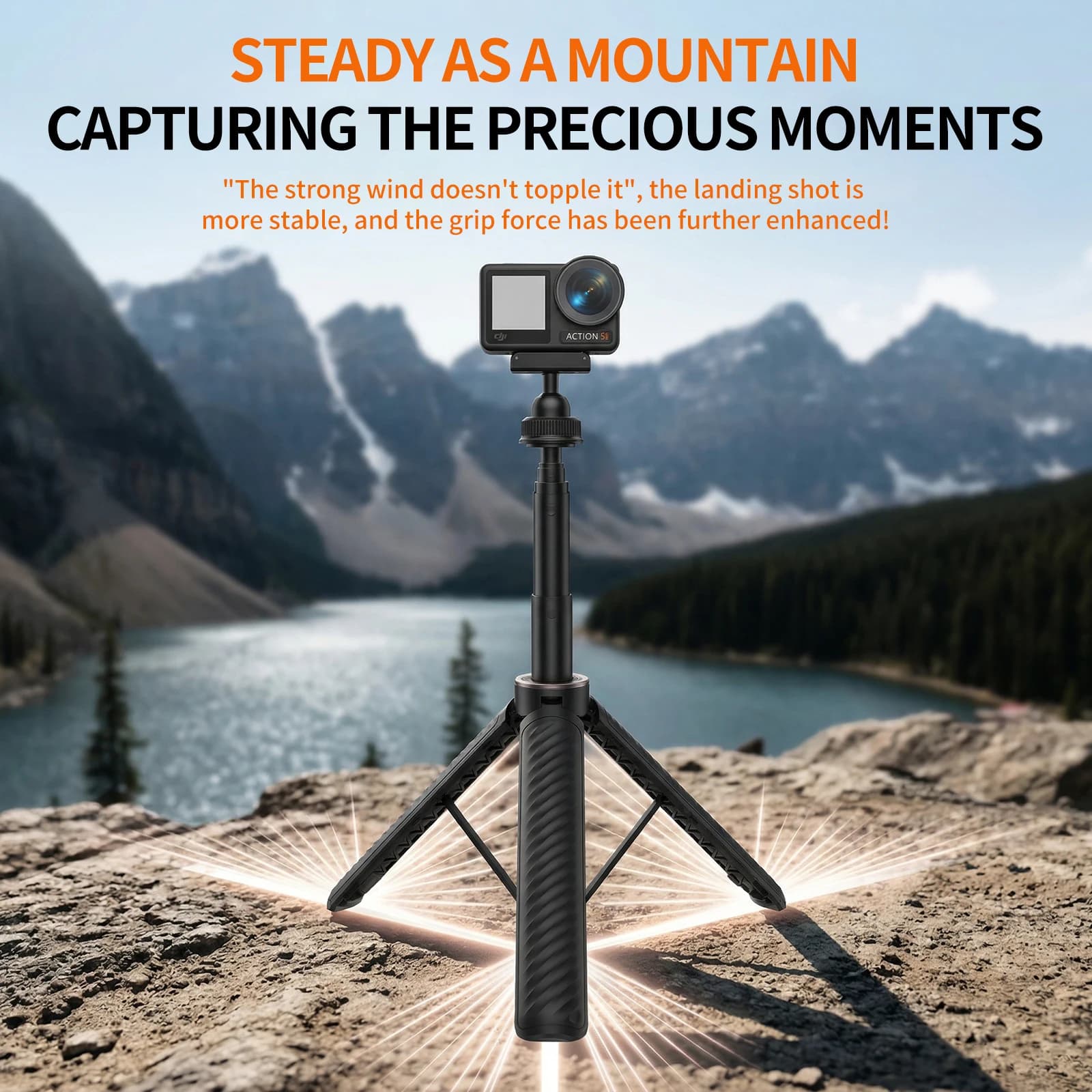 Magnetic Quick Release Tripod For DJI Osmo Action 3 4 5 Pro Portable & Extendable for DJI Osmo Action 3 4 5 Camera Accessories