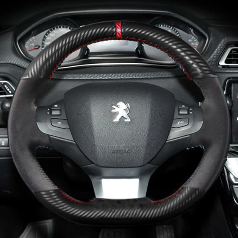 For Peugeot 308 307 2016-2019 Hand sewn car cover with black stitch Interior self in non-slip leather DIY