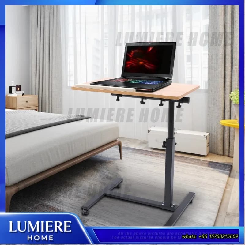 Scrivania Mobile Regolabile in Altezza per Computer e Laptop, per Ufficio, Soggiorno, Studio, Camera da Letto, da 58 a 90 cm