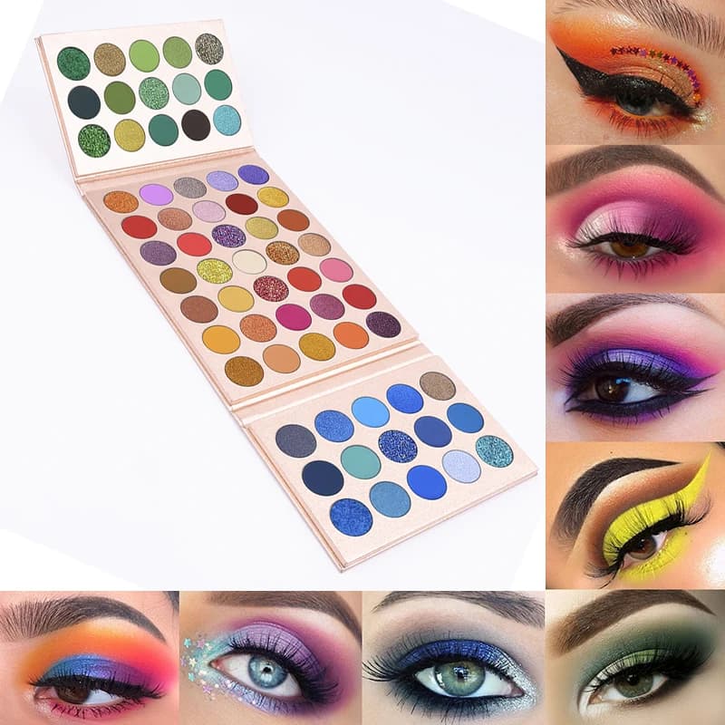 VERONNI 65 Color Shades Set Colorful Shades Set High Pigment Shades Shimmer Matte Glitter Pro Kit of Bright Shades