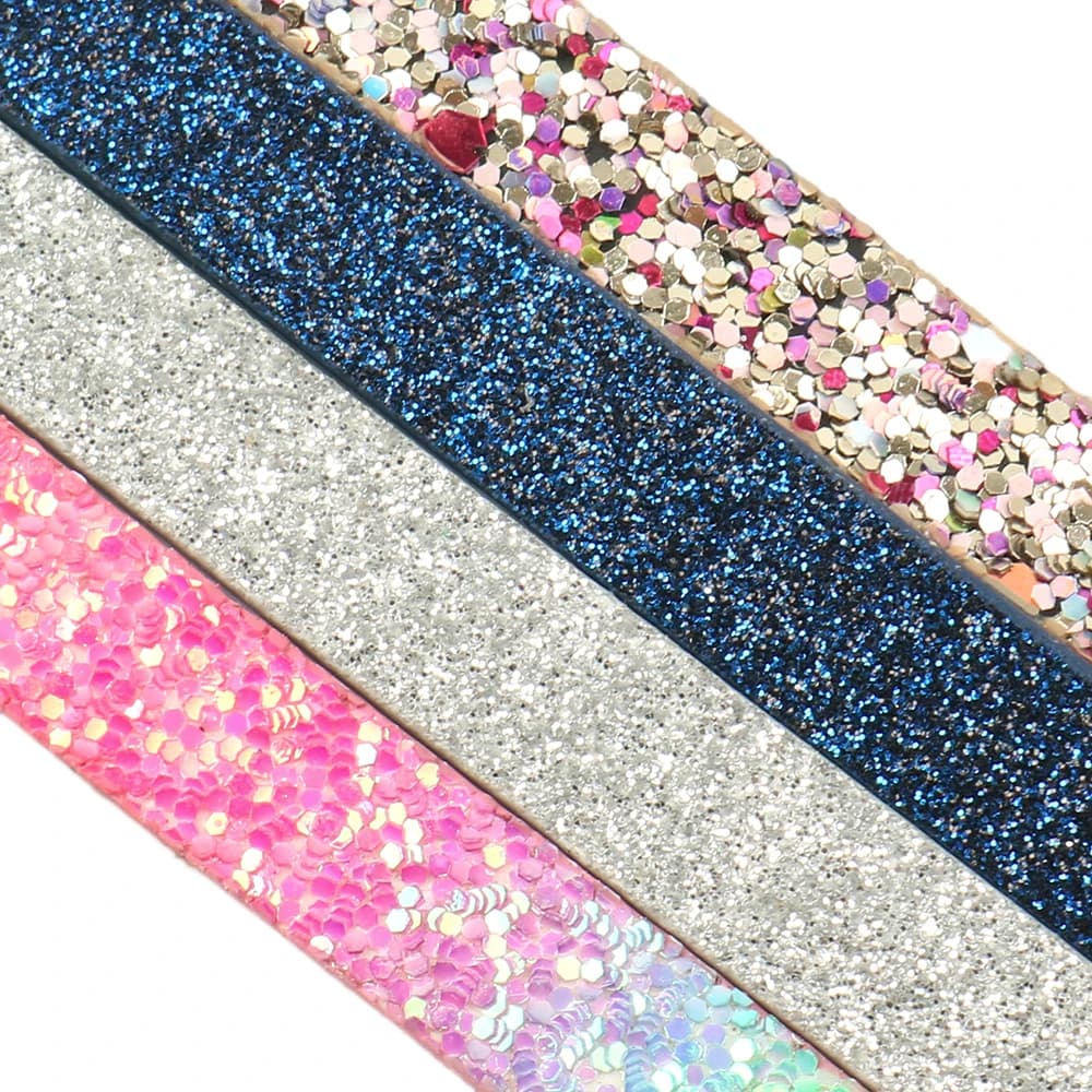1 Meter Glitter Synthetic Leather Trim Ribbon Handmade Beading Bracelet Jewelry Making Thread Rope Trim Cord,1Yc19543