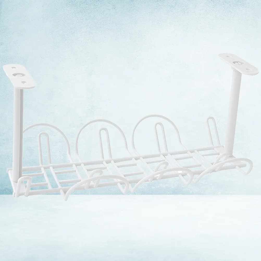 2 Pezzi Portaoggetti da Scrivania, Cesto Sospeso, Scaffale Portaoggetti per Ufficio, Organizzatore Robusto Bianco per Forniture da Ufficio, Matite, Cavi, Telefono
