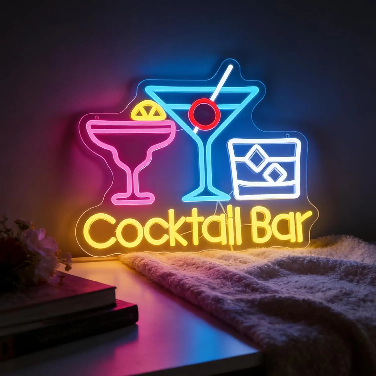 Insegna al Neon per Bar con Luce LED Dimmerabile, Decorazione a Tema Bevande per Pub, Club, Ristoranti, Casa, Feste, Regalo, Insegna Luminosa