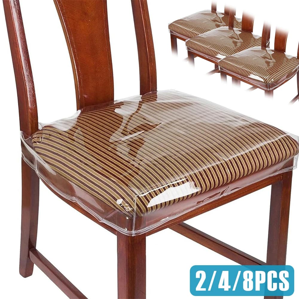2/4/8 pezzi coprisedie trasparenti in PVC impermeabile sedie da pranzo protezione antigraffio cuscino del sedile copertura protettiva per cucina