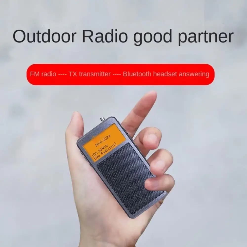 Radio Bluetooth Portable Multifunction with Integrated Speaker, DSP, FM Stereo, Alarm and Rechargeable Battery