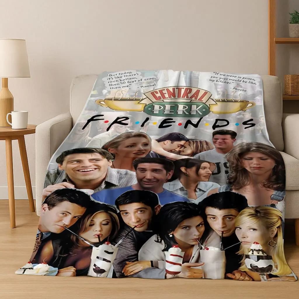 Coperta in flanella TV Classic Friends Central Perk, coperta morbida e accogliente per la casa, camera da letto, divano letto, picnic, ufficio, regalo per bambini