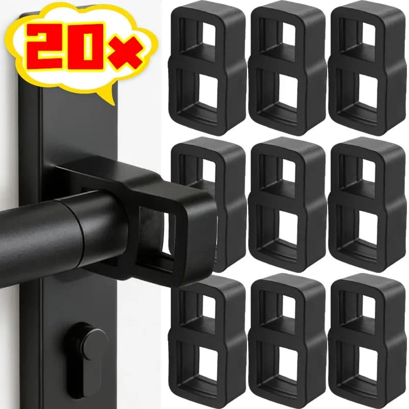 Paracolpi per Maniglia Porta in Silicone, Portatile, Riduzione del Rumore, Trasparente Nero, Protezione Parete, Ammortizzatore per Maniglia, Fermaporta Morbido