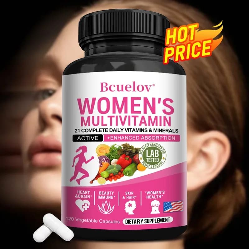 Complete Vitamin Supplement for Women for Articulations, Hair, Skin, Nails, Brain, Heart, Immunite System and General Health, 120 Capsules
