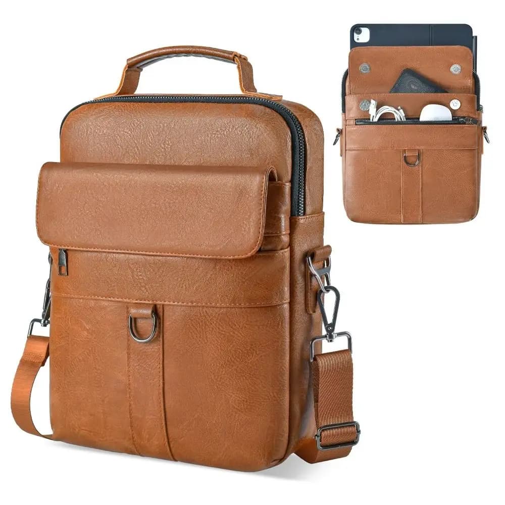 Custodia Universale per Tablet 10-14.1 pollici in Pelle PU, Borsa a Tracolla Regolabile Impermeabile con Tracolla, Custodia Protettiva per Laptop