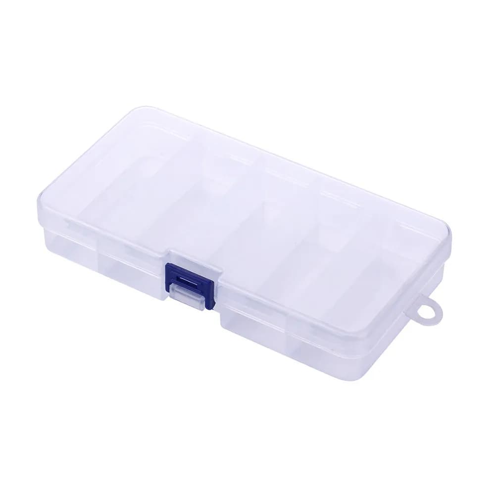 Wallet Box for 5 Parts Fishing Equipment, Light Design and Transparent Plastic, Easy to Transport, to Store baits, hooks and open fishing equipment