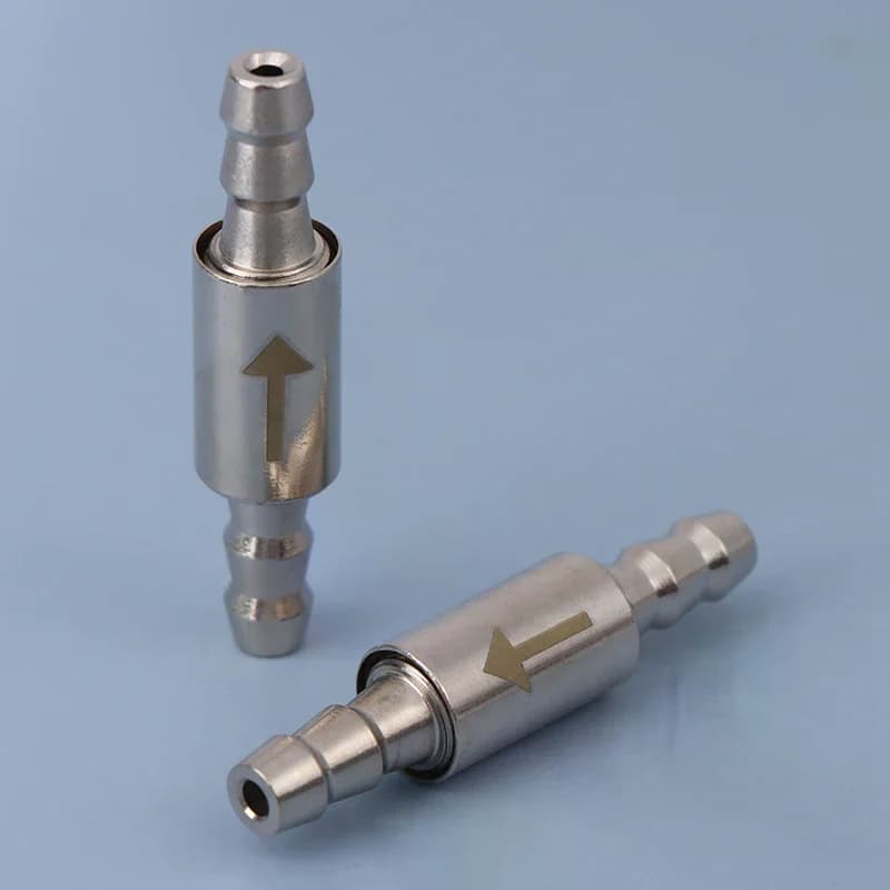 Valvola di ritegno in acciaio inossidabile da 4 mm per CO2 acquatico, per attrezzature acquario, da bombola di biossido di carbonio a diffusore di sistema