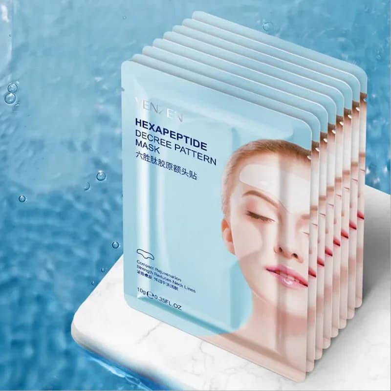 1 pz maschera per la fronte al collagene esapeptide idratazione delicata migliora la struttura della fronte maschera idratante per il viso sulla fronte
