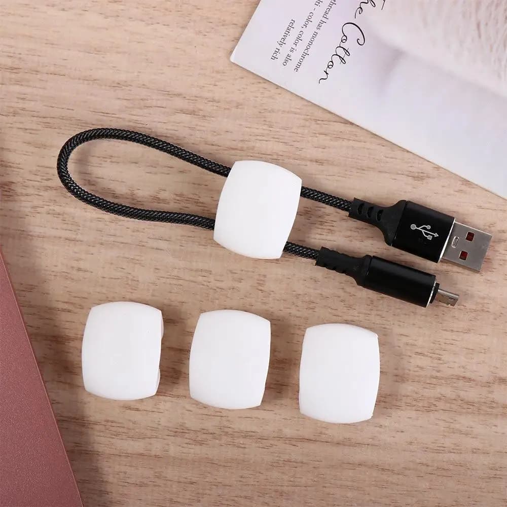 Set di 5 Organizzatori per Cavi, Clip Multiuso Portatile per Gestione Cavi, Avvolgicavo per Auricolari