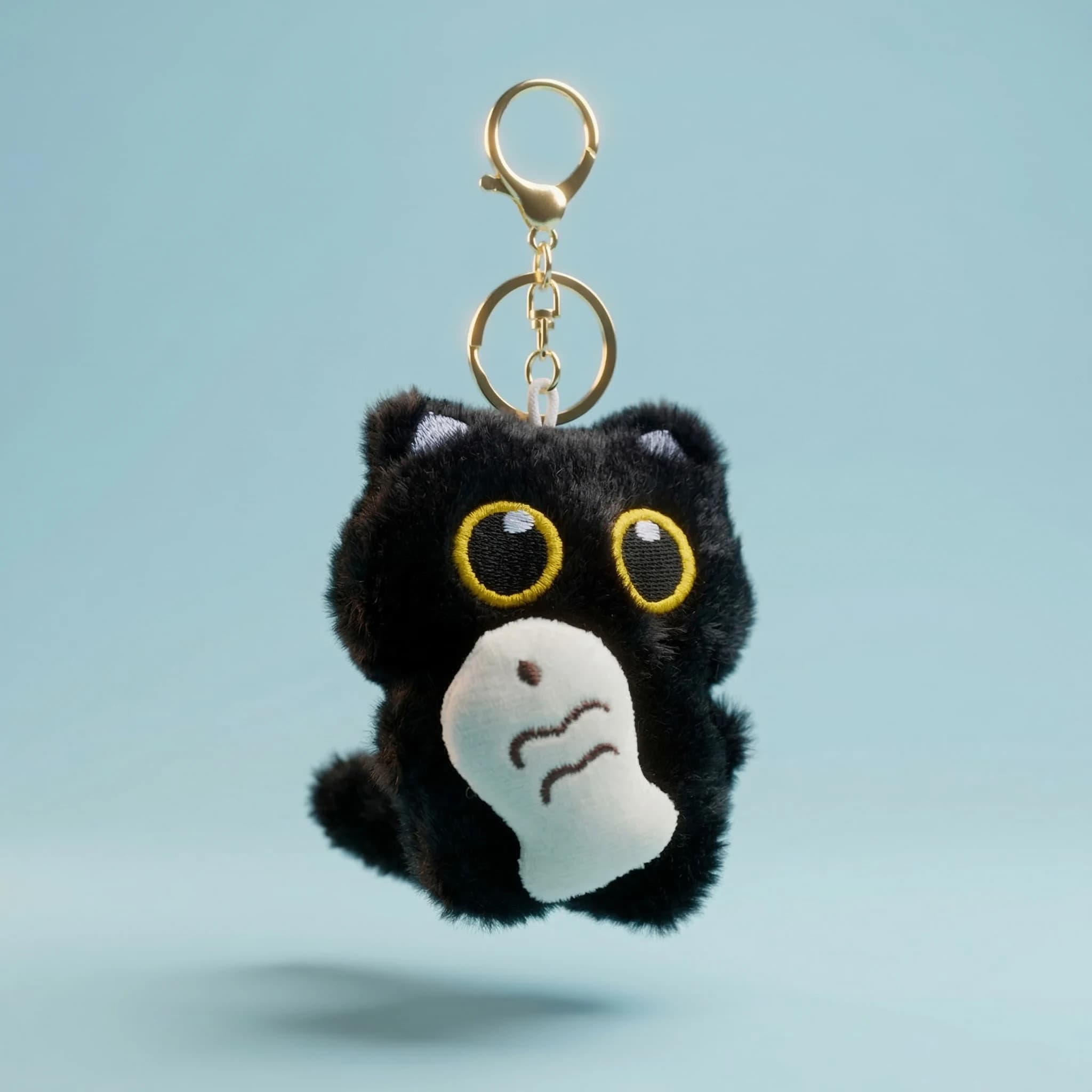 Peluche Gatto Nero Carino, Bambola Piccola, Ciondolo, Cuscino Morbido, Peluche Gatto Nero per Regali di Compleanno per Bambini e Bambine