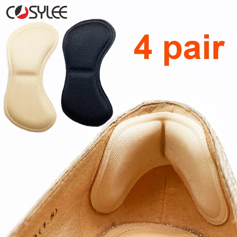 4 pairs sunbeds for heel pads patch pain relief pillow anti wear feet care heel sticker back heel shoes insole