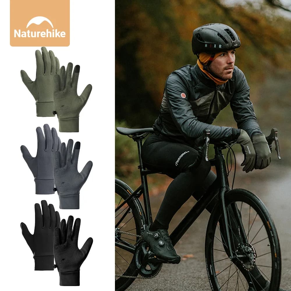 Naturehike Winter Sports Gloves for Cycling and Running, Touch Screen, Anti-slip, Model GL10, Men's Hiking Gloves, Ultralights and Portals