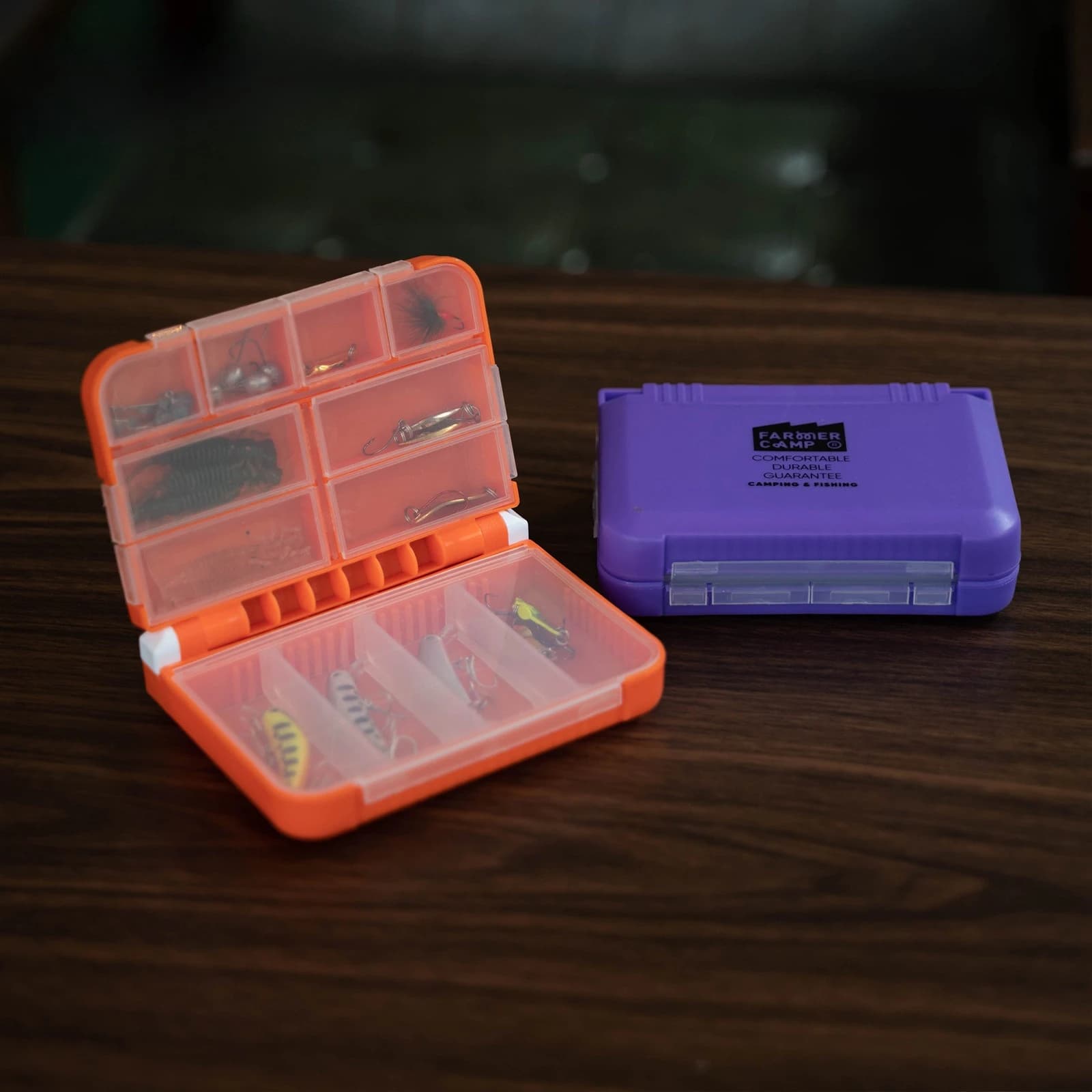Scatola Portatile a Doppio Strato per Esche e Attrezzatura da Pesca, con Scomparti Divisi, Organizzatore Impermeabile per Ami, Cucchiaini e Accessori