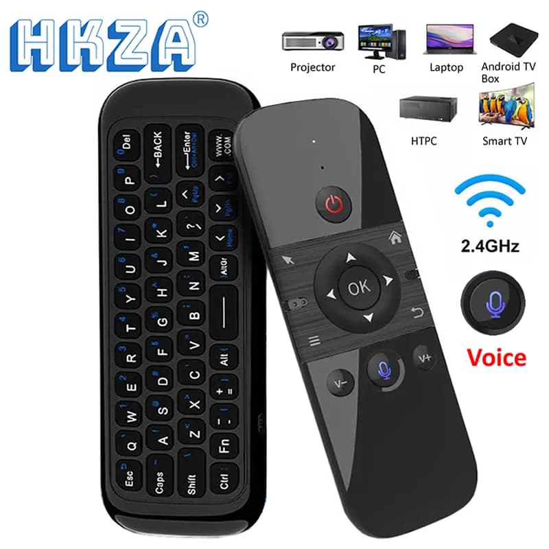 HKZA W1 PRO Fly Air Mouse tastiera Wireless Mouse 2.4G Mini telecomando ricaricabile per Laptop Smart Android TV Box PC