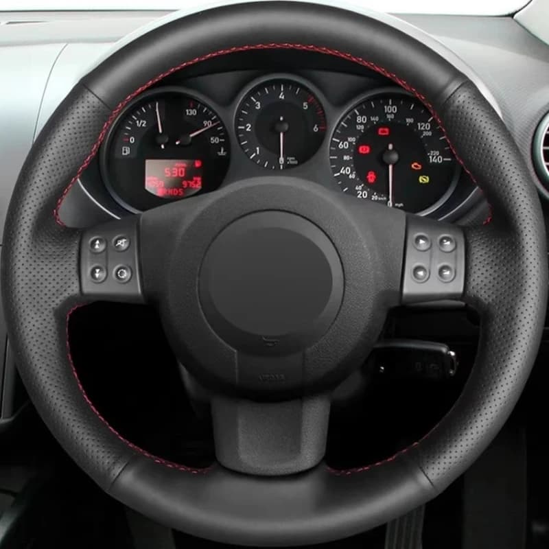 Coprivolante per auto antiscivolo in vera pelle nera cucita a mano per il vecchio Alfa Romeo Stelvio Giulia