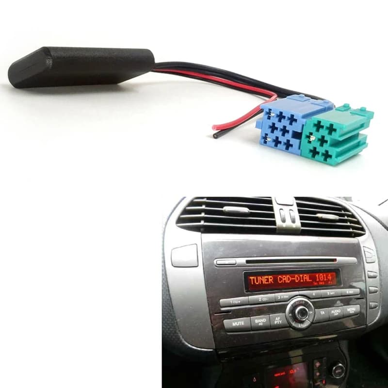 Car 6 + 8Pin Audio CD Changer Bluetooth 5.0 ricevitore adattatore Aux per Fiat Bravo 2007 + cavo Aux per Radio Visteon