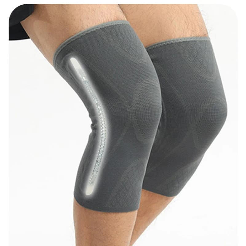 Ginocchiera per protezione fitness da basket Supporto bifacciale per ciclismo Equipaggiamento protettivo Ginocchiera in silicone antiscivolo calda e traspirante