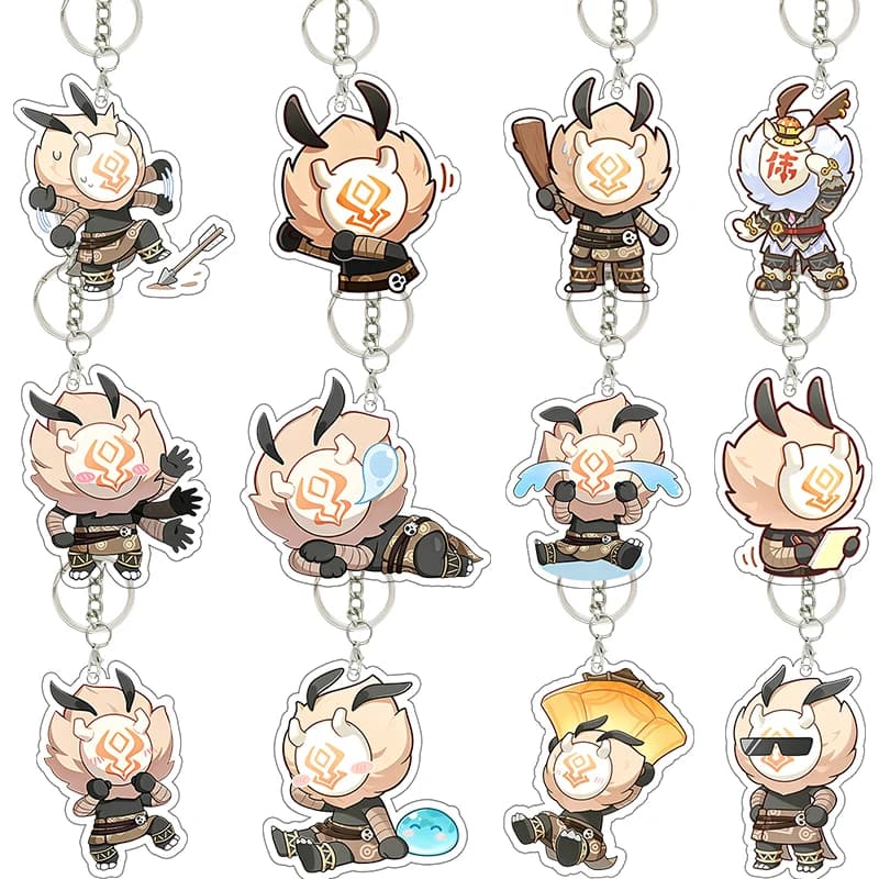 Genshin Impact Hilichurl Series Acrylic Keychain Backpack Pendant Affordable Anime Cartoon Jewelry Hot Decoration Birthday Gift