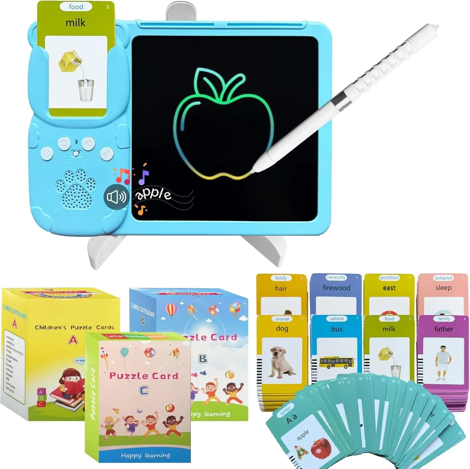 Tavoletta LCD per Bambini 10 Pollici, Lavagna Colorata per Disegno e Apprendimento, Giocattolo Educativo, Regalo di Compleanno e da Viaggio