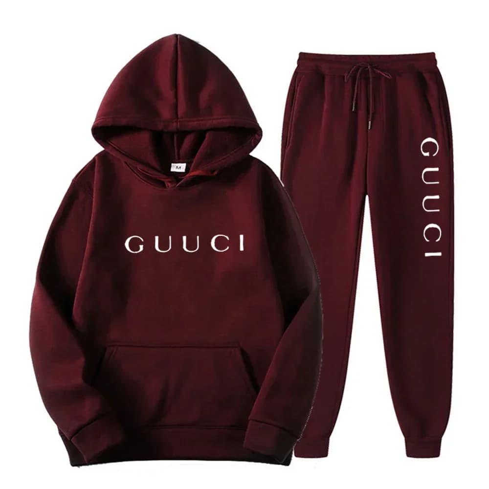 Men casual sports suit; hooded suit for outdoor activities; two-piece set with hoodie and jogging pants
