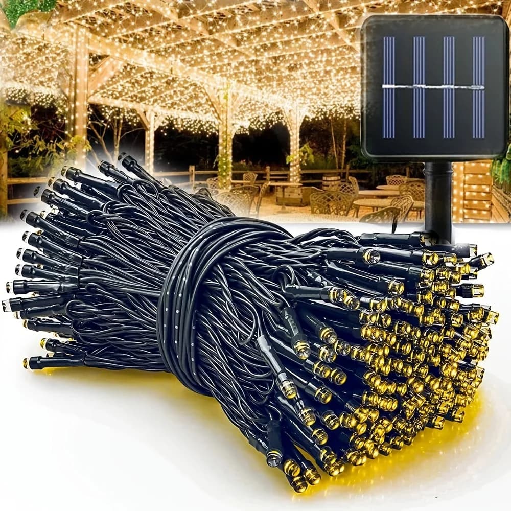 23-99ft LED Solar Light 50-300 Waterproof Outdoor Lights Fairy Ring Lights Christmas Day Halloween Decorations Solar Lights