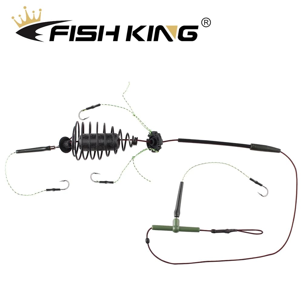 FISH KING 30-80g gancio spinato in acciaio ad alto tenore di carbonio mangiatoia in metallo esca per la pesca alla carpa linea di gabbia affondamento richiamo artificiale
