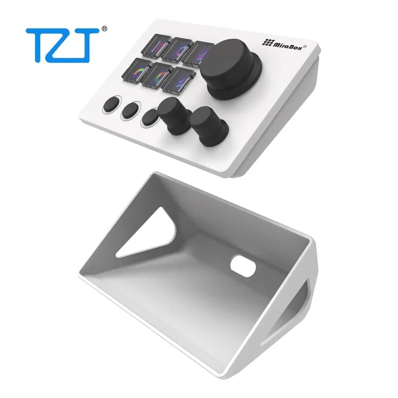 TZT MiraBox Mbox N3E Stream Deck Tastiera visiva a 6 tasti Tastiera personalizzata cablata (Bianco/Nero) per OBS PS Twitter