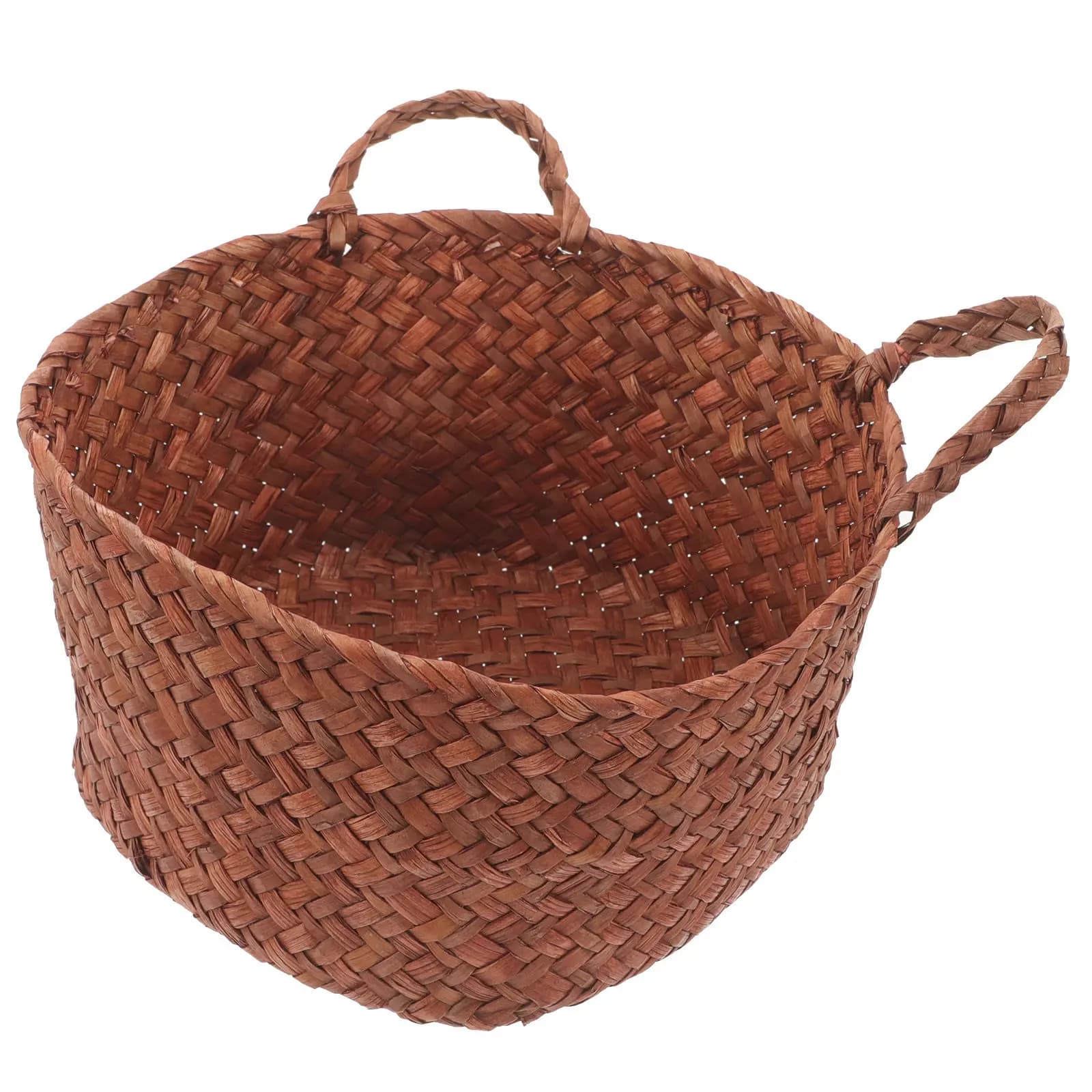 Woven Trash Bucket Small Floor Waste Basket for Room Toilet Desk Household Office Use Lightweight Sturdy Rustic Decorative