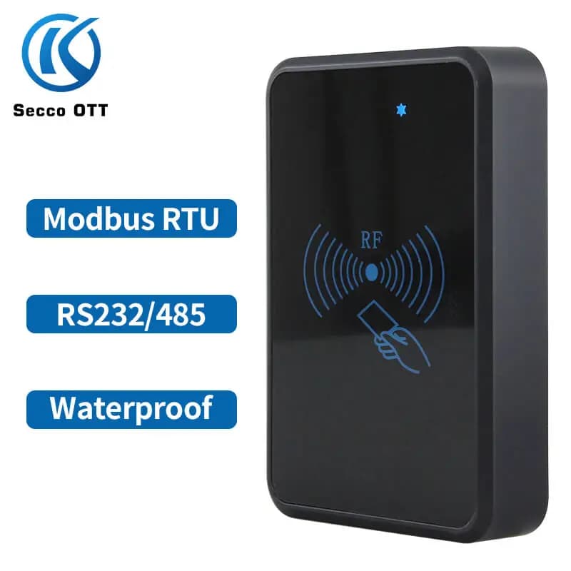 Nuovo prodotto Impermeabile 24V NFC RS485 Modbus RTU Lettore di schede 13.56Mhz/125khz IC RFID modbusrtu lettore di schede plc Dispositivo di prossimità