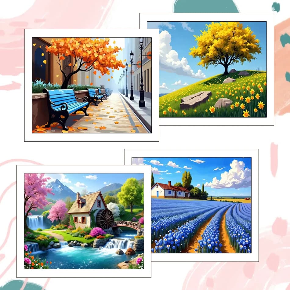 1pc frameless Painting By Number Adults Landscape Decorative 40X50cm Acrylic Paints Pictures By Numbers Watercolor Drawing Home