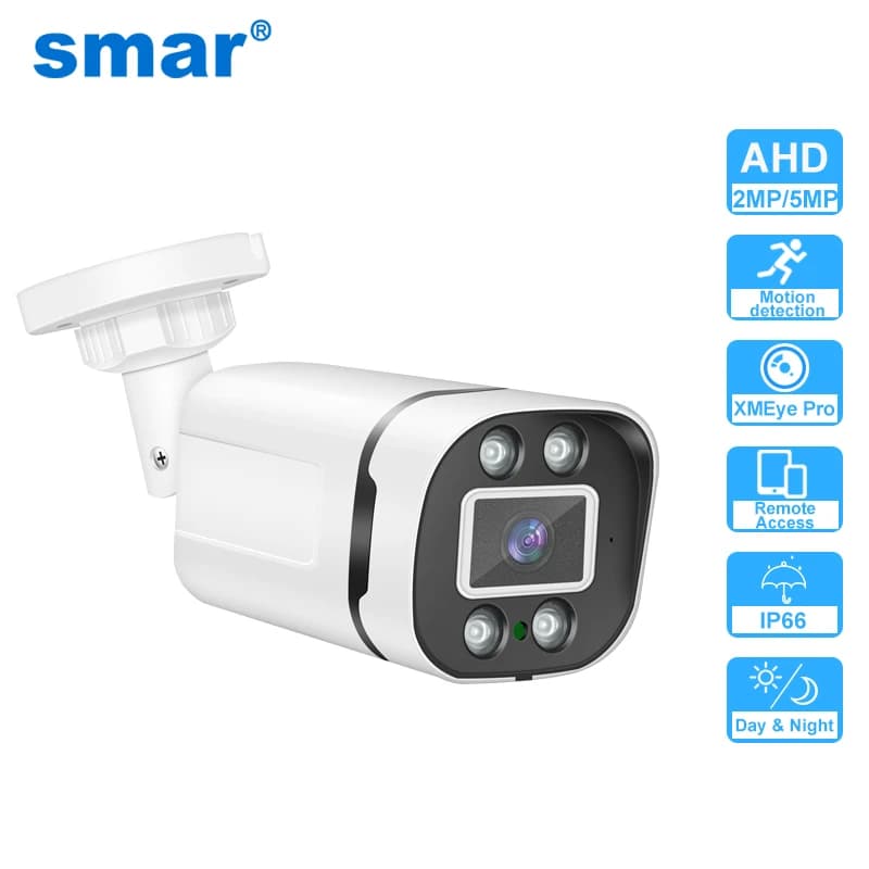 Smar New Super HD 2MP/5MP AHD Camera impermeabile 6 * Nano IR led telecamera di sicurezza sistema AHDH videosorveglianza con staffa