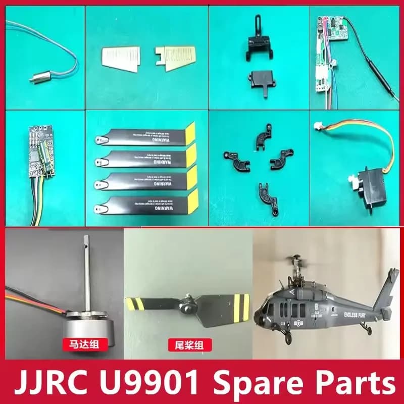 Ricambi e Accessori per Elicottero RC JJRC U9901: Ingranaggio Albero, Albero di Trasmissione, ESC, Pala, Scheda Principale, Motore, Cuscinetto, Ingranaggio, Servo