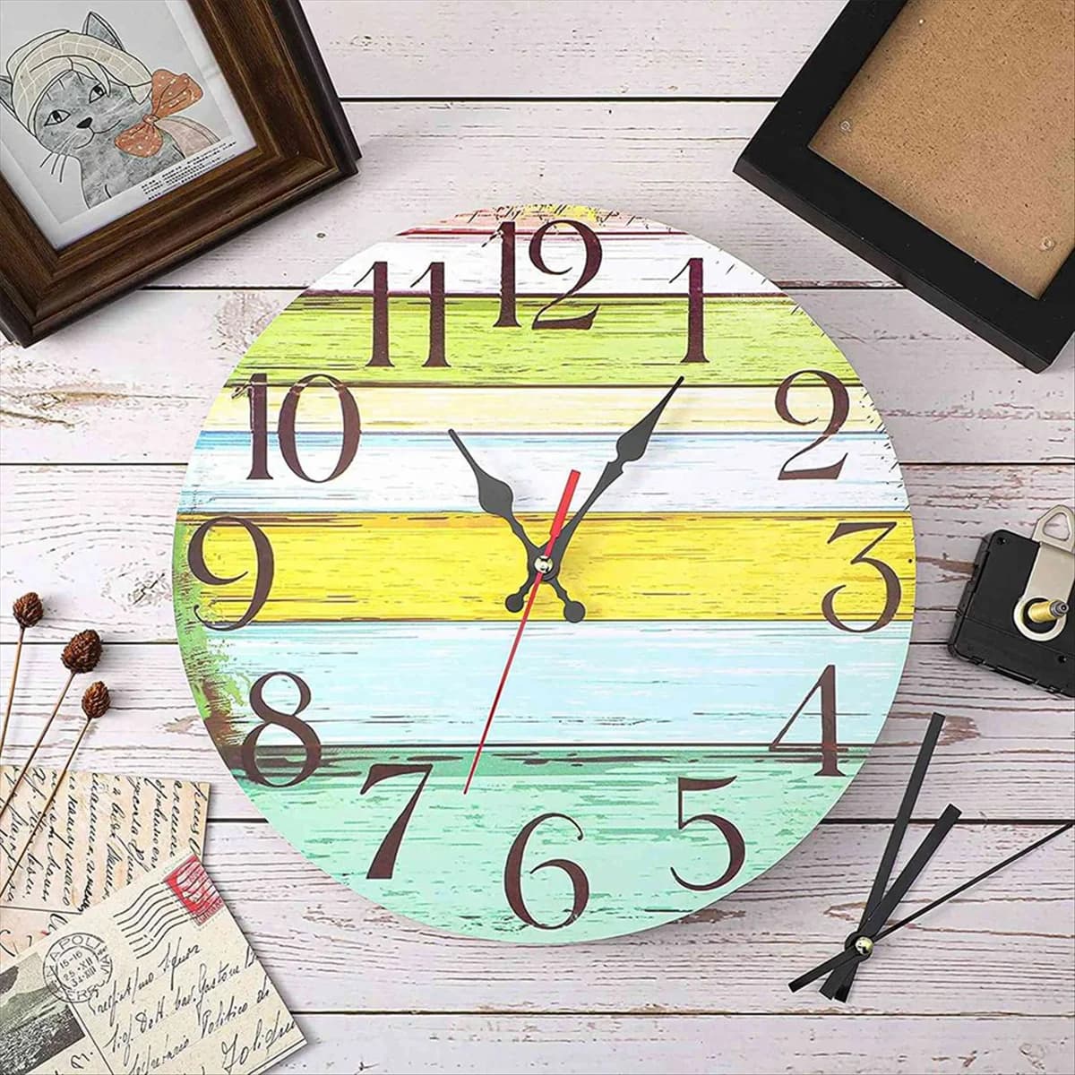2 pieces 32 mm long shaft quartz watch movement diy with 5 different pairs hand repair parts of the wall clock movement mechanism