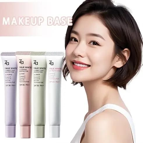 Lighting primer for the face, base for minimal makeup pores, moisturizing concealer, 3 in 1, smooth texture, long-lasting, oil control, beauty