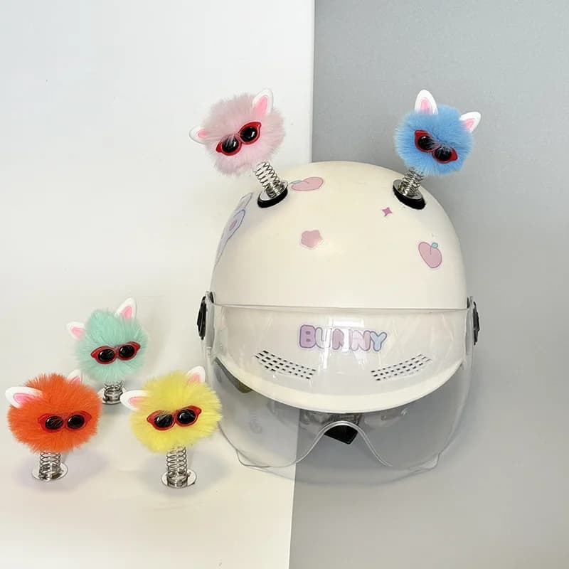 Decoration for helmet, doll with charcoal balls, decoration for electric car, accessories for spring sunglasses, small plush, no trace stickers