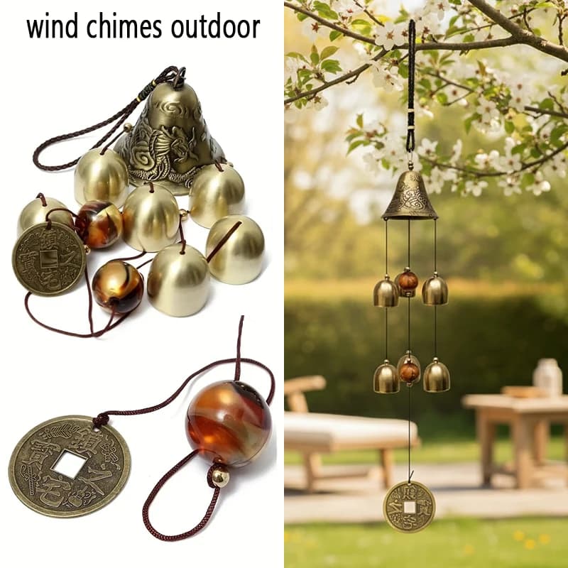 1PCS Retro Metal Wind Chimes Garden Yard Outdoor Roomgarden wind chimes Hanging Decoration Music Home Decoration Craft FLGS003