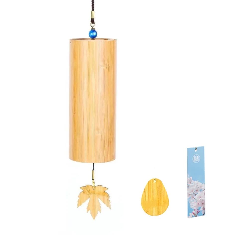 Creative Natural Sound Bamboo Wind Chimes Maple Leaf Figure Wind Blows Wind Bell Four Seasons Wind Chimes Outdoor Use