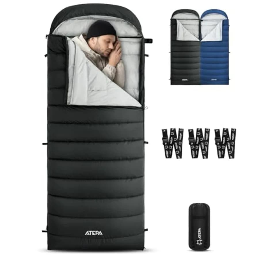 Sacco a pelo ibrido 3-in-1 in piuma d'oca per backpacking e campeggio in auto, leggero, per 3 stagioni (primavera/estate/autunno), classificato 30F/45F