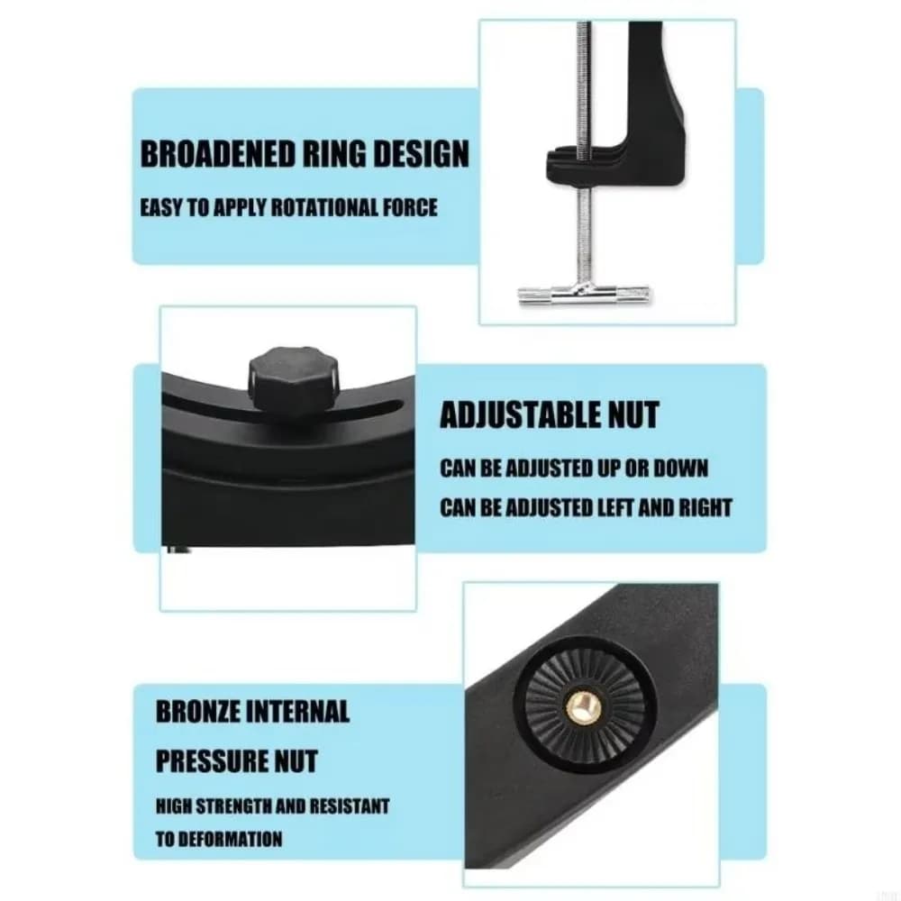 Adjustable Fishing Rod Holder 360° Rotating Multifunction Fishing Rod Stand Clamp Type Firm Clamp Fishing Pole Support