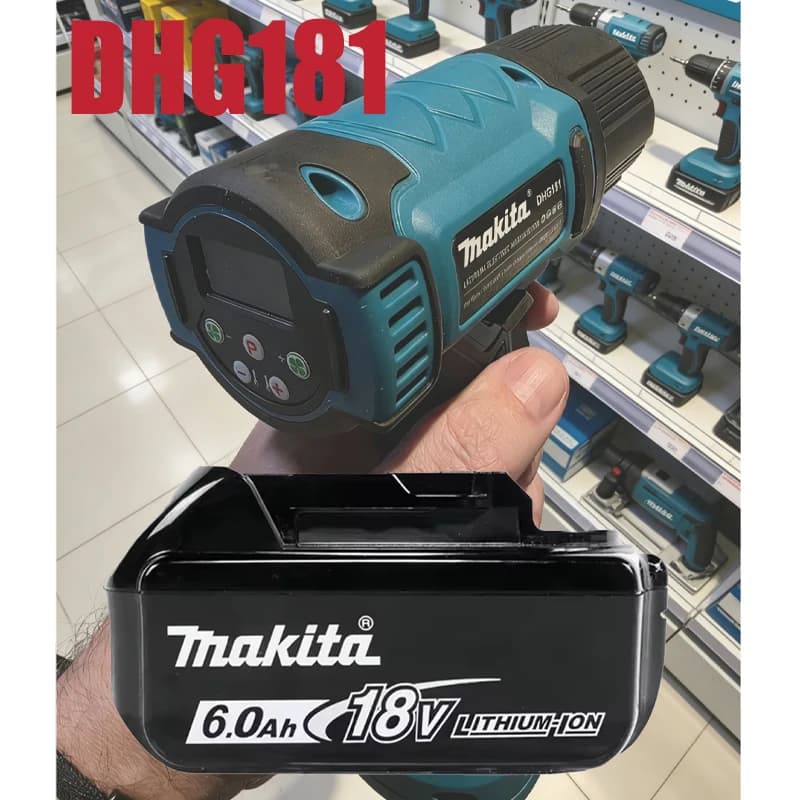 Pistola ad Aria Calda Makita 18V Originale 6.0Ah, Utensile Senza Fili per Saldatura, Temperatura Massima 550°C ° C
