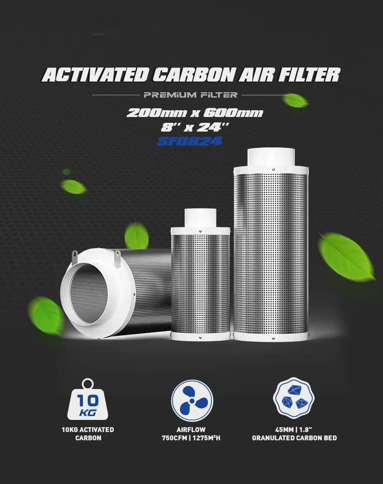 2023 Sensdar 8*24 pollici fornitura prezzo all'ingrosso purificatore d'aria con filtro al carbone