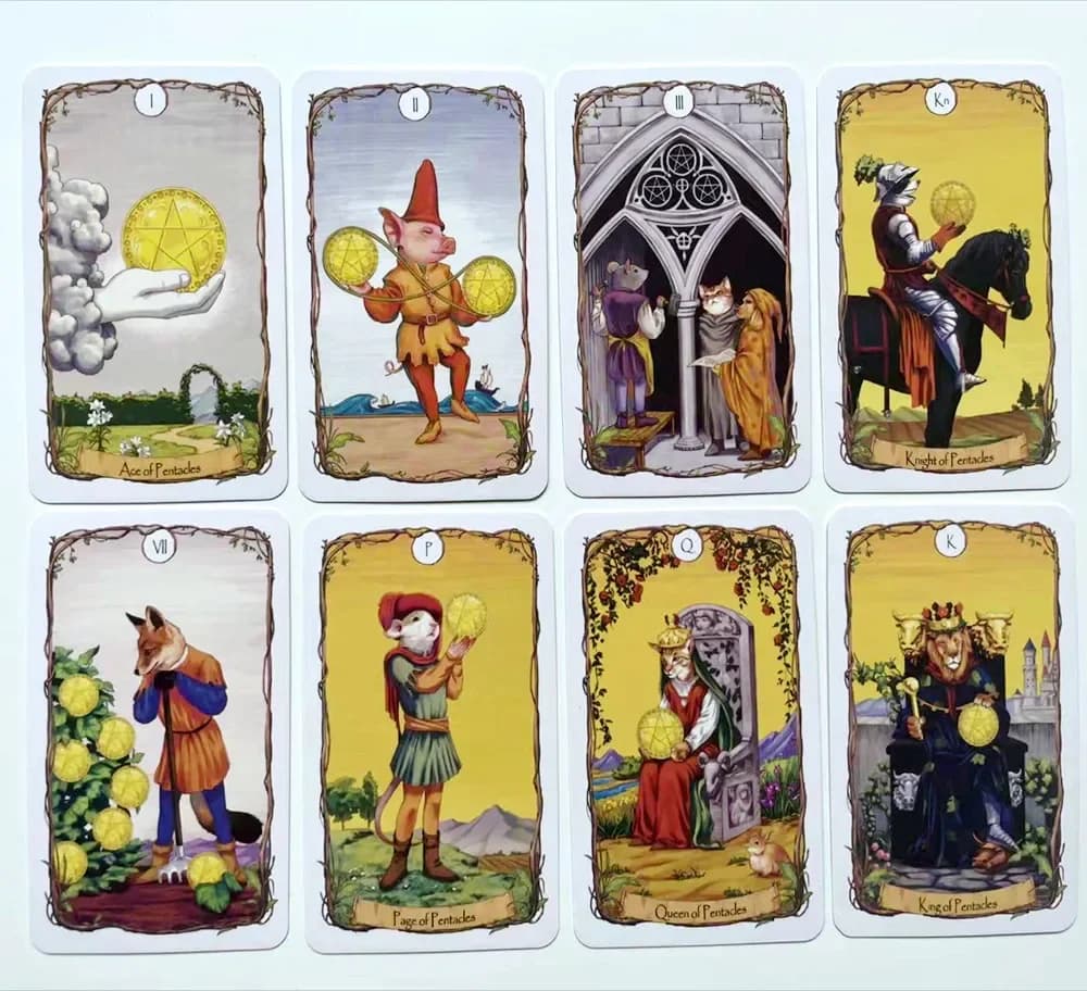 Carte dei Tarocchi a forma di animali, gioco da tavolo, carte dei Tarocchi con guida in PDF, forma animale