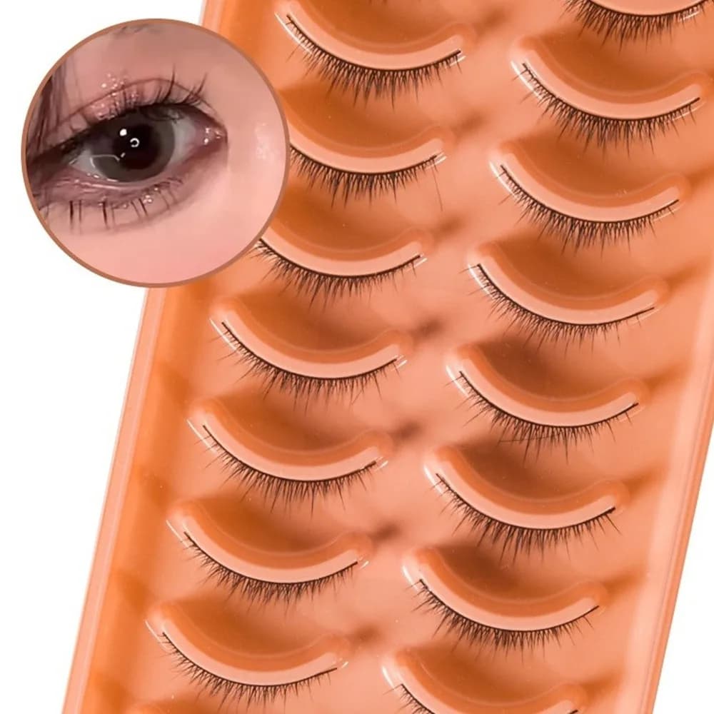 10 Paia Nuovi Ciglia Finte 3D in Visone Morbide Voluminose Spesse per Cosplay, Ciglia Natural Fatte a Mano Stile Anime, Tools for Make-up Eyes