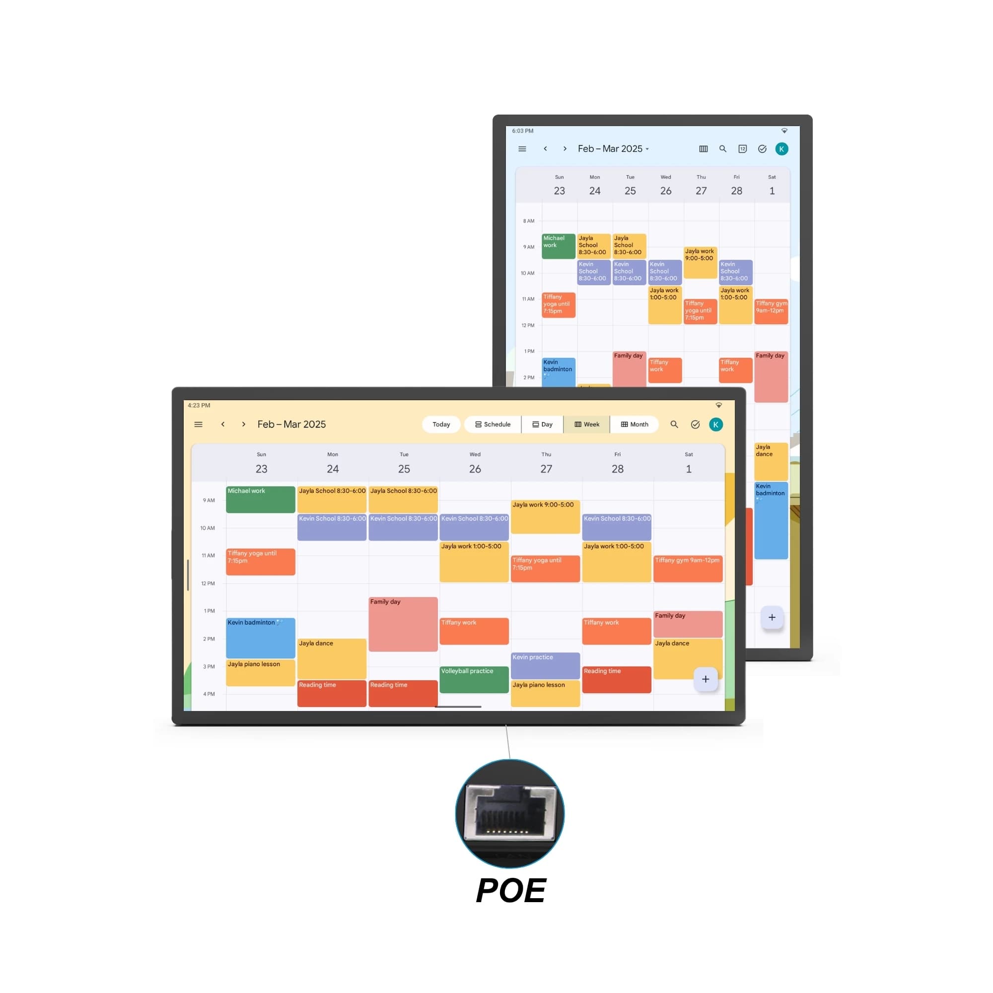 Android14 Wall-mounted Digital Family Calendar Photo Frame Touch Screen Electronic Chore Chart To-Do List Notepad Clock MP3 WiFi